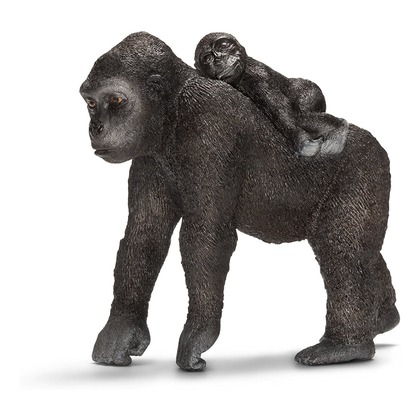 Самка горилы с детенышем