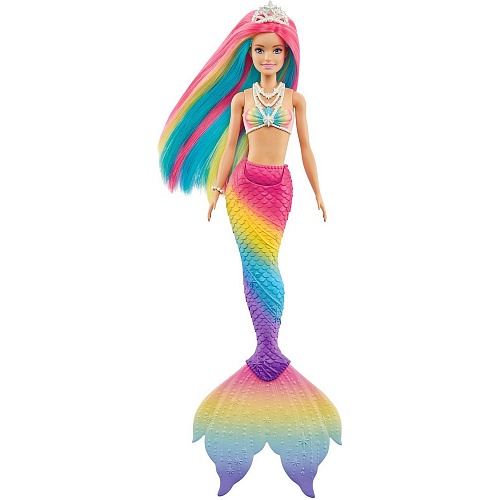 Barbie Кукла русалочка меняющая цвет с разноцветными волосами в асст.