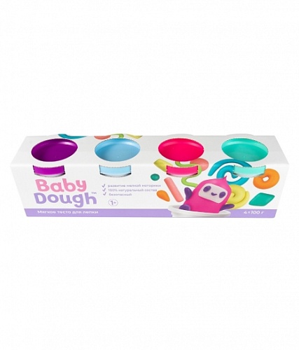 Тесто для лепки BabyDough, набор 4 цвета №1