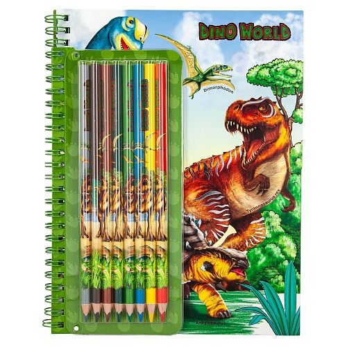 Dino World Альбом для раскрашивания с набором цветных карандашей 046852/006852 														